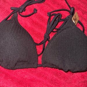 VS PINK- Black Textured Bikini Top- NWT💜